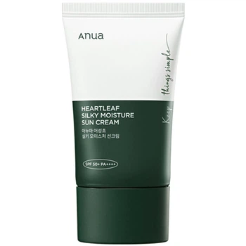 Солнцезащитный крем ANUA Heartleaf Silky Moisture SPF50+ PA++++, 50 мл