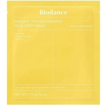 Гидрогелевая маска для лица Biodance Radiant Vita Niacinamide Real Deep, 34 г