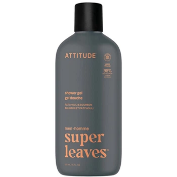 Гель для душа для мужчин Attitude Super Leaves Patchouli & Bourbon, 415 мл