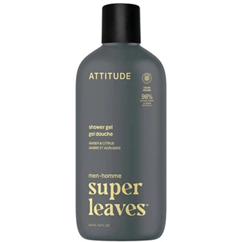 Мужской гель для душа Attitude Super Leaves Amber & Citrus, 415 мл