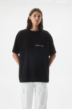 Футболка Pull & Bear чорний з принтом VAJOB145 XL