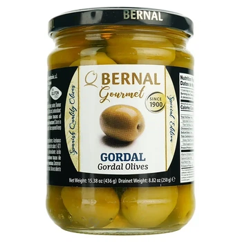 Оливки зелені Bernal Gourmet Gordal 436 г