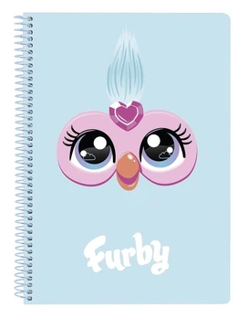 Блокнот Furby А5 небесно-блакитний на спіралі, Safta