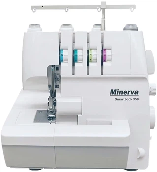 Оверлок Minerva 2 3 4 ниточный 91Вт 1200 стежков в минуту белый