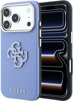 Чохол для смартфона Guess Grained & Big Resin Logo для Apple iPhone 18 Pro / Apple iPhone 17 Pro Blue (3666339655020)