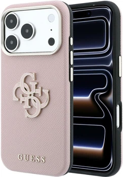 Чохол для смартфона Guess Grained & Big Resin Logo для Apple iPhone 18 Pro / Apple iPhone 17 Pro Pink (3666339654948)