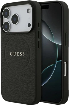Чохол для смартфона Guess Grained Gold Ring MagSafe для Apple iPhone 18 Pro / Apple iPhone 17 Pro Black (3666339673536)