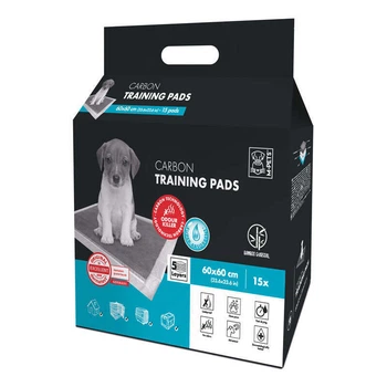 Одноразові пелюшки з бамбуковим вугіллям для собак M-Pets Carbon Training Pads 60х60 см / 15 шт. (6953182724353)