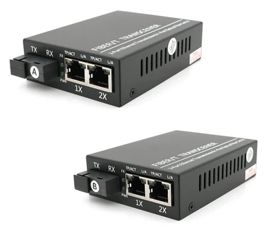 Медіаконвертер пари 2-портовий (A+B) ONV 0110SSCXS2-A/B, 2x100Mbit RJ45+1xSC, 1310/1550nm, WDM, 20km
