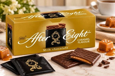 Шоколад молочний з Карамельним кремом Nestle After Eight Caramel Flavour Milk Chocolate Нестле пластинки 24шт 200г