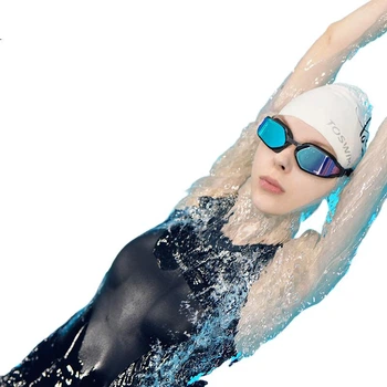 Плавальні окуляри TOSWIM для чоловіків та жінок, короткозорість, високої чіткості, захист від запотівання, регульований лівий та правий рецепт, одинарні лінзи з синім покриттям, -5.00 діоптрій