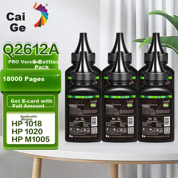 Картридж с тонером Caige Q2612a, совместимый с барабанным тонером HP M1005, тонер-порошок 1020, 2612a 1010 1012 1015 1018, тонер-порошок для принтера Canon LBP2900 Pro Version, 6 флаконов