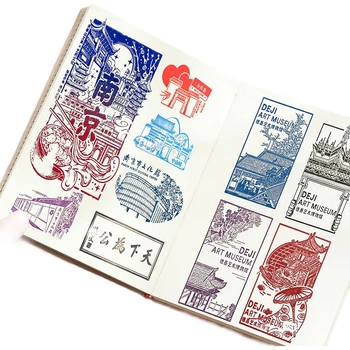 Блокнот для записей Faramon Travel Stamp Collection формата A5, альбом для марок в виде сумочки, альбом для музейных марок, памятный блокнот для путешествий, пустой блокнот для записей, журнал регистрации, книга посещений живописных мест, черный.
