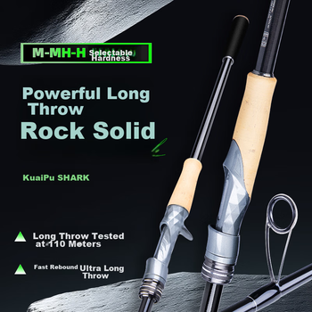 Вудка FishingFans Quick Shark Long Cast універсальна для прісноводної та морської риболовлі, окуня, щуки, чорної ями, кастингова вудка 2,4 м з ручкою для лову рушниці MH