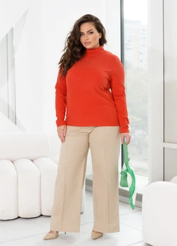Женская базовая водолазка гольф из ангоры с начесом (060234301) Морковный 60-62