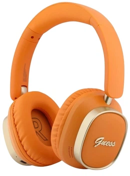 Słuchawki Guess Rectangle Metal Script Bluetooth ENC Orange (3666339328931)