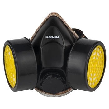 Респиратор с угольным фильтром Sigma 9422211 2 фильтра 17x9x11,5 см