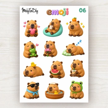 Стикеры наклейки Emoji 06 "Капибара"