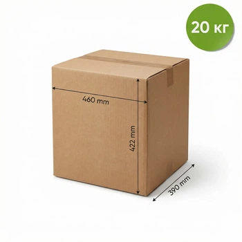 Картонна коробка чотириклапанна 460x390x422 мм бура Т23 С 20 кг