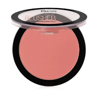 Рум'яна для обличчя компактна Bless Beauty BLUSHER Cheek and Face №01 Насичений Бархатний Рожевий, 5 г