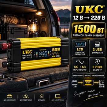 Автомобильный инвертор KSM 1500 Вт преобразователь напряжения 12 В в 220 В DC AC с LCD дисплеем 2 USB для автомобильного аккумулятора электроники бытовых приборов