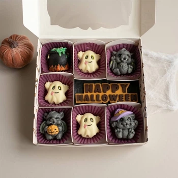 Шоколадный набор на Хэллоуин «Happy Halloween» с привидениями и летучими мышами ручной работы