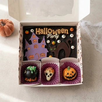 Шоколадный набор на Хэллоуин «Halloween Party» с замком и черным котом ручной работы