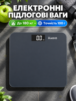 Весы электронные до 180 кг со стеклянной платформой 30×30 см, точность 100 г, LCD-дисплей.
