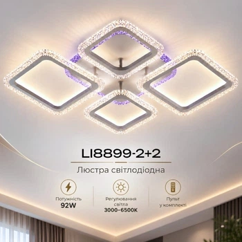Люстра світлодіодна INTEREES LI8899-2+2 WH RGB