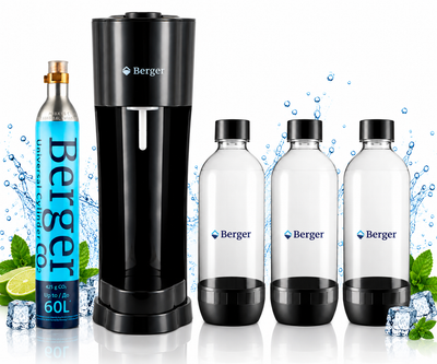Набор для газирования воды Berger SM-102 Black + баллон CO2 + 3 бутылки 1 л