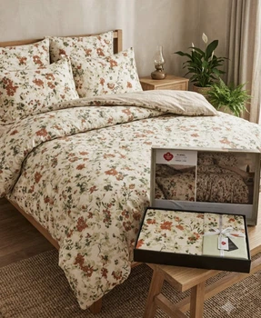 Фланелева постільна білизна Cotton Box Flanel Vintage Ekru полуторний