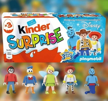 Шоколадні яйця Kinder Surprise Disney Playmobil Eggs 3шт х 20г