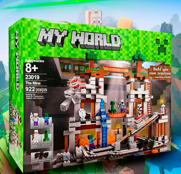 Конструктор майнкрафт Шахта з героями та монстрами My World Minecraft 922 деталі ( 23019)