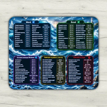 Коврик для мыши Hot Keys игровой и офисный 30х25 нескользящая резиновая основа, точная поверхность для оптической и лазерной мышки, износостойкая, для работы, игр и учебы (52379)