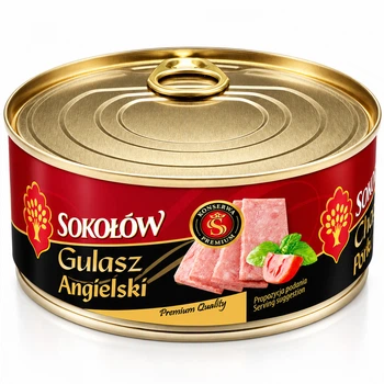 Консерва М'ясна Тушонка Свинина (92% м'ясо) Sokolow Gulasz Angielski Premium 300 г