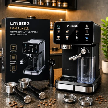 Кофеварка рожковая LYHBERG Café Lux 20K LB5803 3000 Вт 20 бар с автоматическим капучинатором для дома и офиса