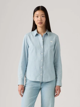 Рубашка хлопковая женская Levi`s 274705829 M Белый/Голубой (1162657651)