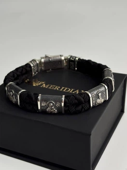 Браслет з срібними вставками Meridian 925 "Спаси та збережи" проби 4144/1