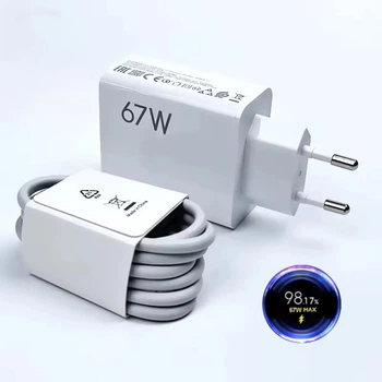 Турбо зарядка Xiaomi 67W MAX блок + кабель Type C (6 ампер) MDY-12-EH. Зарядний пристрій QC3, QC4 Швидка зарядка 67MAX TURBO, Mi Turbo Charge для смартфона, планшета Сяомі, Poco, Redmi Note