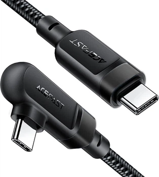 Интерфейсный кабель Acefast C5-03 100Wmax (5A 480Mbps) E-marker 90 Degree TypeC-TypeC 2m Black (46088)