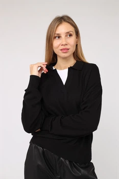 Поло жіночий YUKI чорний 48 ЦБ-00285987