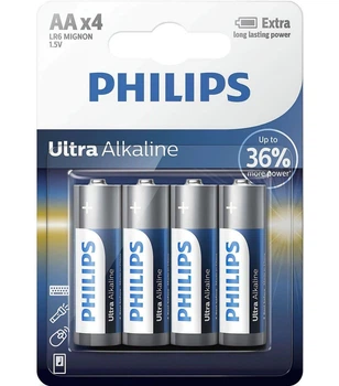 Батарейка Philips Ultra Alkaline лужна AA блистер, 4 шт