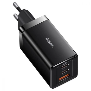 Зарядное устройство Baseus GaN5 Pro 65W (2 Type-С+USB ) + Кабель Type-C to Type-C 100W (1m) black (CCGP120201)