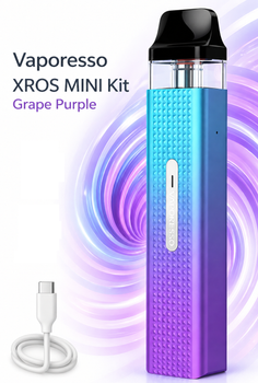 POD-система Vaporesso XROS MINI KIt Grape Purple вейп 1000 мАч под система вапорессо иксрос мини кит фиолетовая до 30Вт