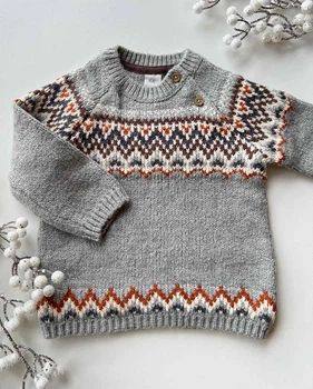 Светр дитячий в'язаний H&M сірий 98 см