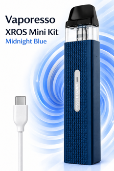 Под система вейп Vaporesso XROS Mini Kit Midnight Blue Pod-система 1.2 Ом электронная сигарета вапорессо икс рос 4 мини1000 мАч синяя