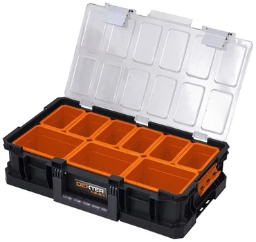 Органайзер Dexter Qbrick Pro System 53×31×13 см IP65 10 знімних контейнерів ударостійкий ABS пластик