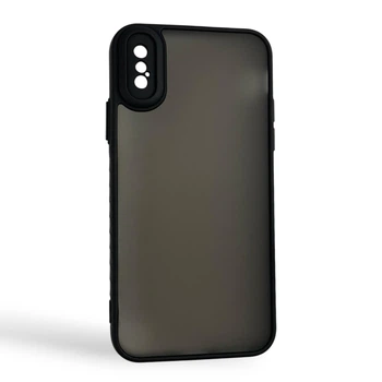 Чехол для iPhone X черный матовый полупрозрачный (бампер, защита камеры)