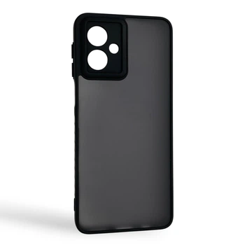 Чехол для Motorola G54 черный матовый полупрозрачный (бампер, защита камеры)