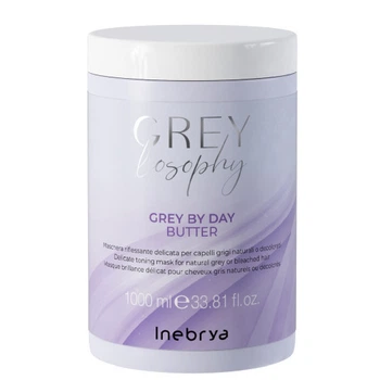 Маска тонуюча для сивого і блондованого волосся Inebrya Grey By Day Butter з олією авокадо і ши 1000 мл